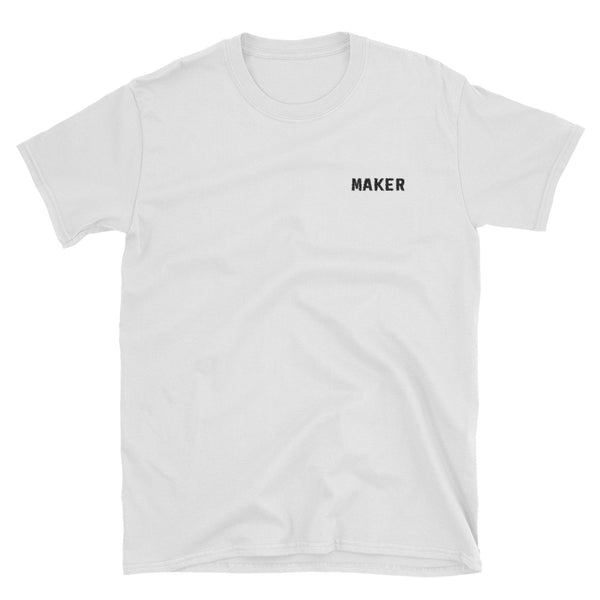 Embroidered tee shirt for makers, woodworkers, leatherworkers, designers - soft cotton, pre-shrunk