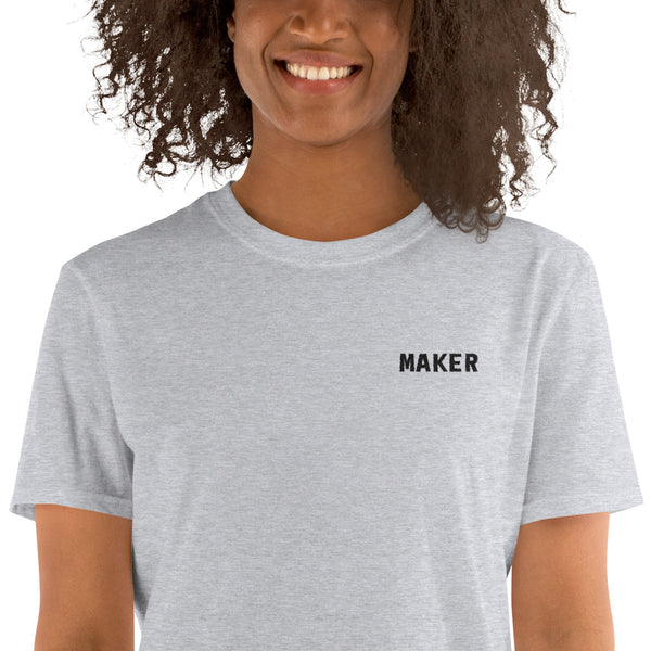 Maker's shirt for women - maker embroidery minimalist
